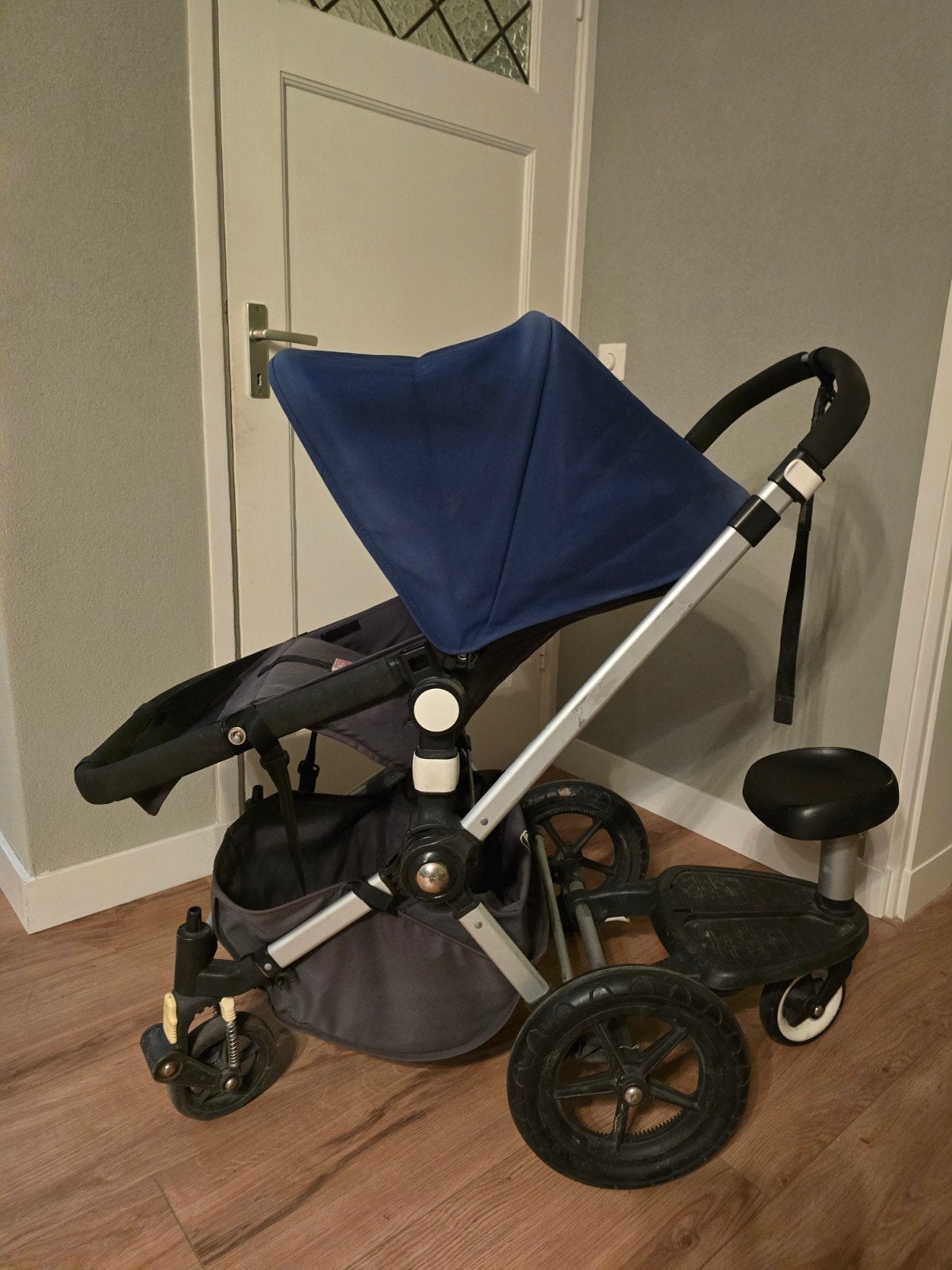 Bugaboo Cameleon met meerijdplankje en accessoires, Ophalen, Gebruikt, Bugaboo, Verstelbare duwstang