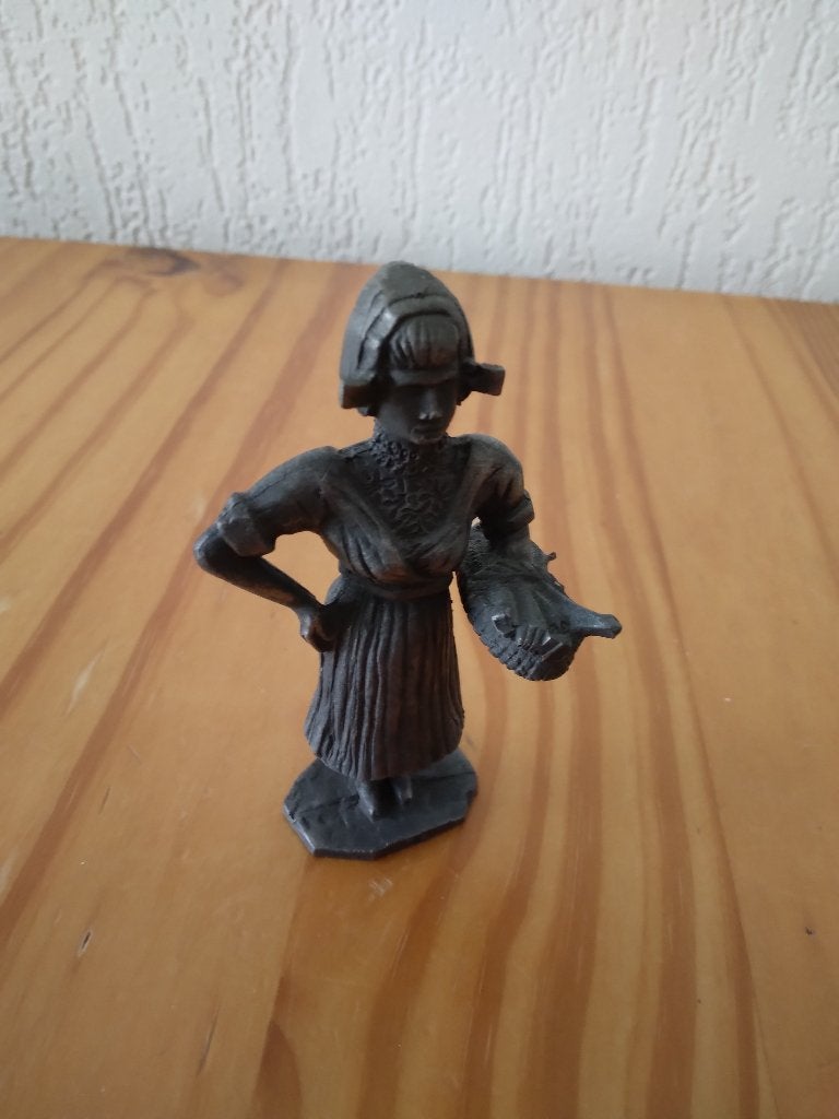 tin visvrouw oude ambachten 8 cm hoog, Antiek en Kunst, Ophalen of Verzenden