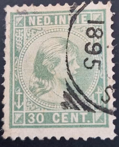 Nederlands Indie 1892-1897 - nvph 28 - Prinses Wilhelmina, Ophalen of Verzenden, Gestempeld, Nederlands-Indië