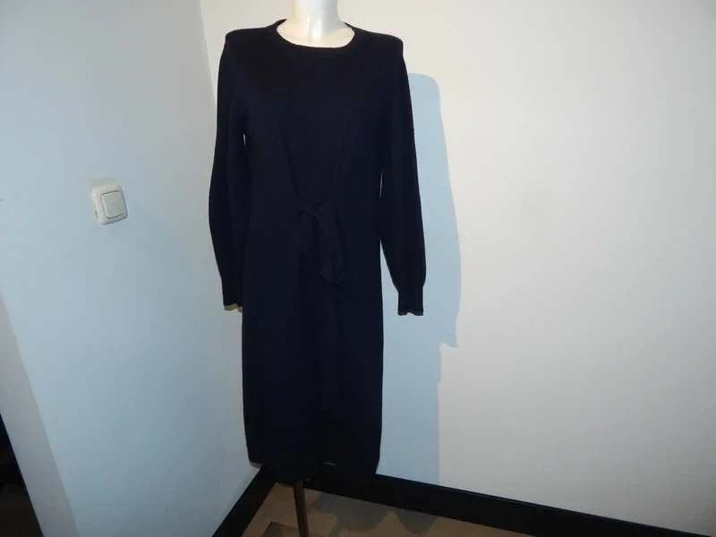 Natan prachtige jurk wol cashmere banden strik voorkant 2/M, Maat 38/40 (M), Zo goed als nieuw, Knielengte, Natan
