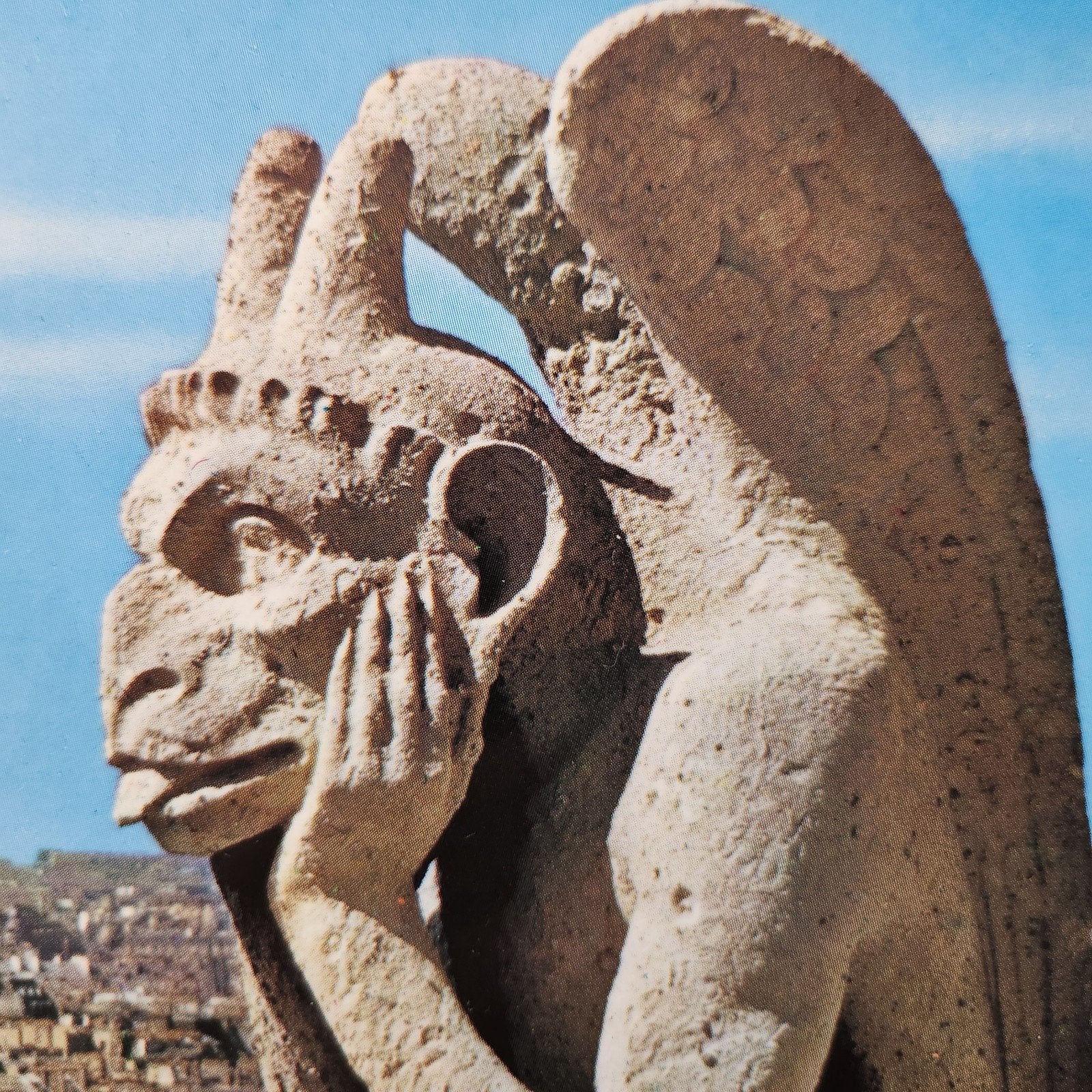 Ansichtkaart Parijs - Chimères de Notre-Dame, Le Penseur, Verzenden, 1980 tot heden, Ongelopen, Frankrijk