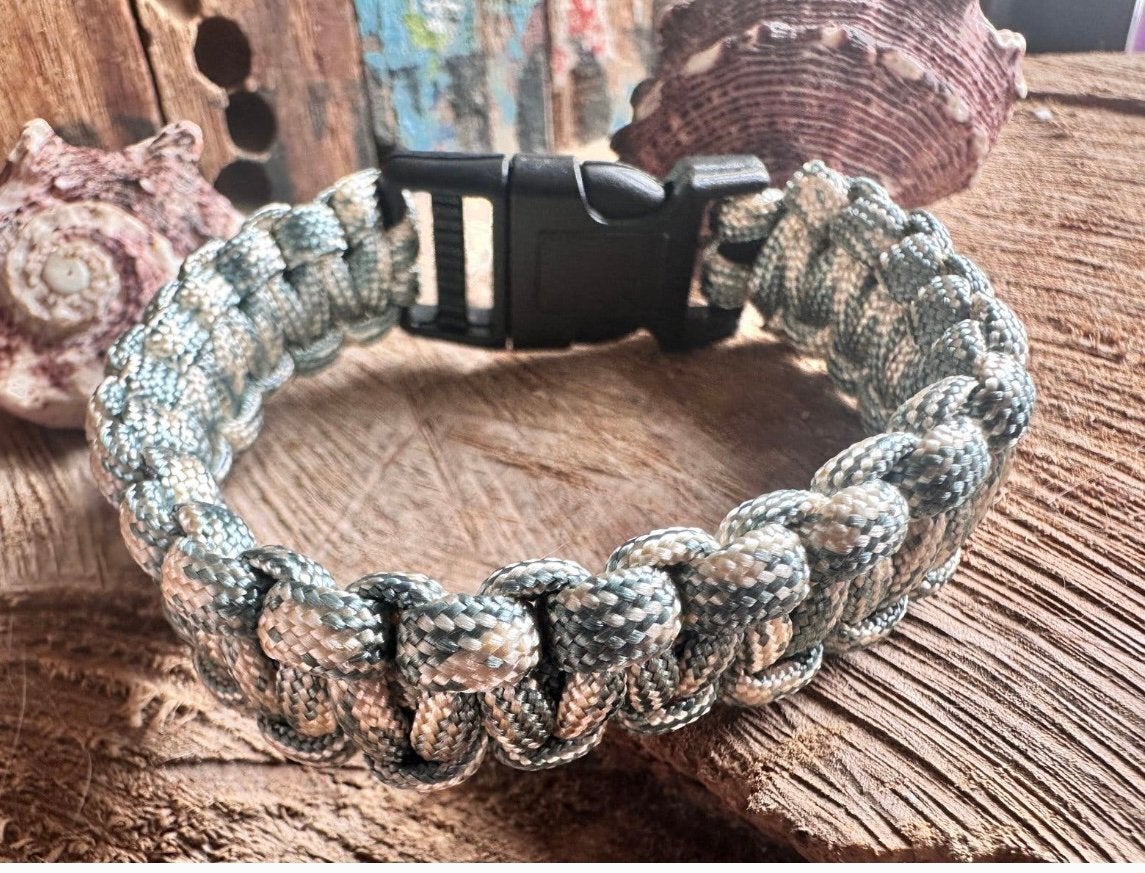 Stoere paracord armband / heren / khaki / nieuw, Ophalen of Verzenden, Nieuw
