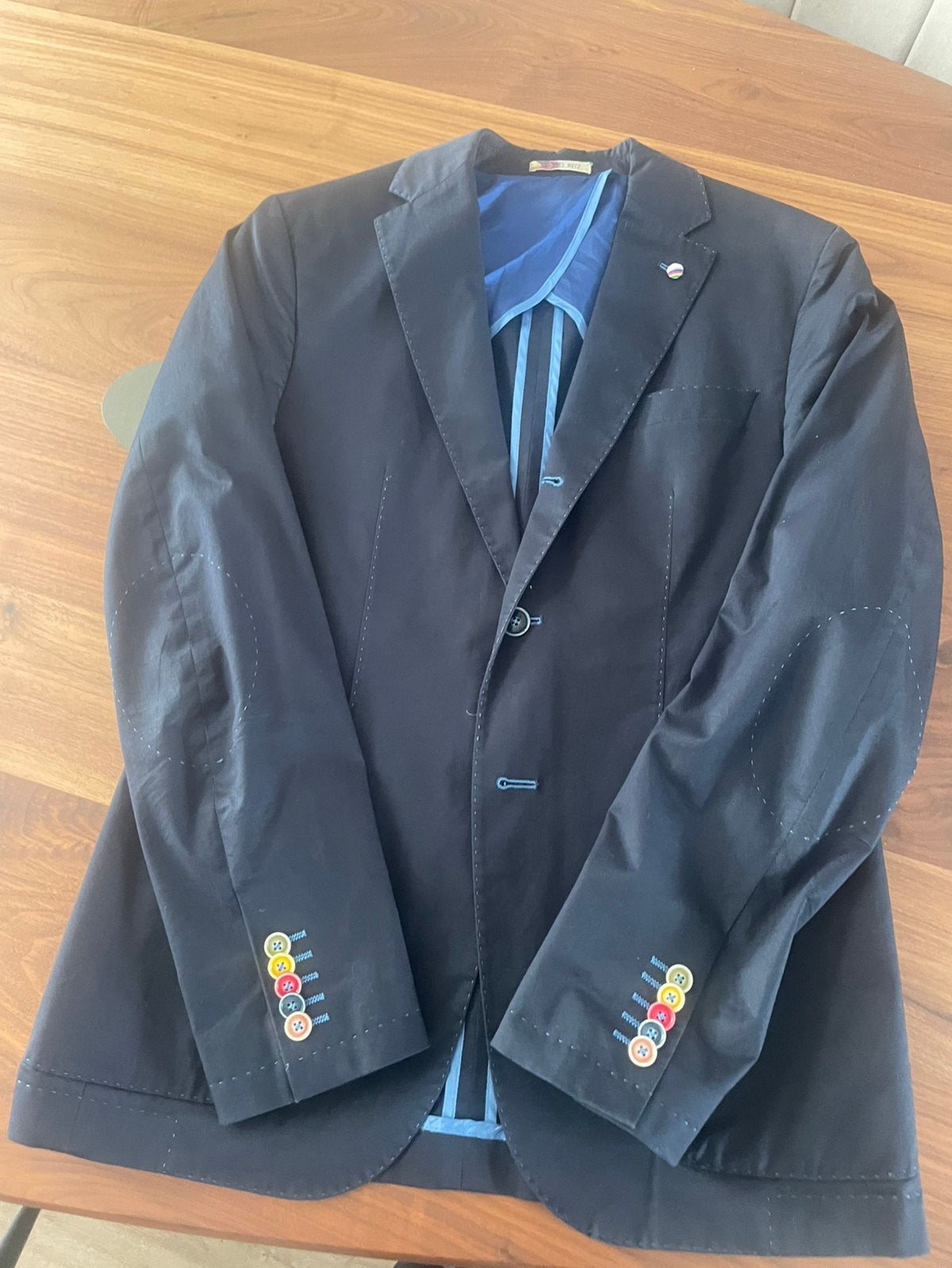 Donkerblauwe heren colbert, Kleding | Heren, Ophalen of Verzenden, Gedragen, Maat 48/50 (M), Blauw