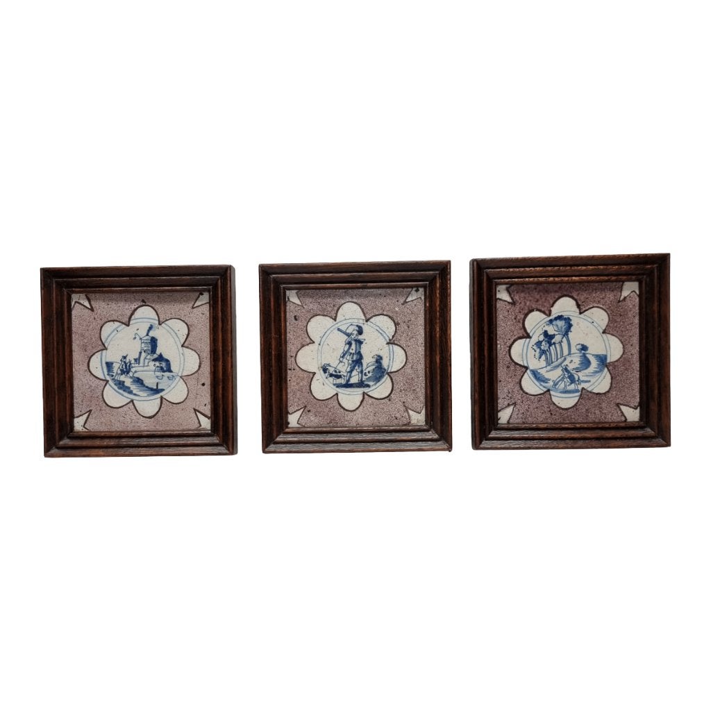 3 antiek delfts keramieken tegels, Ophalen of Verzenden