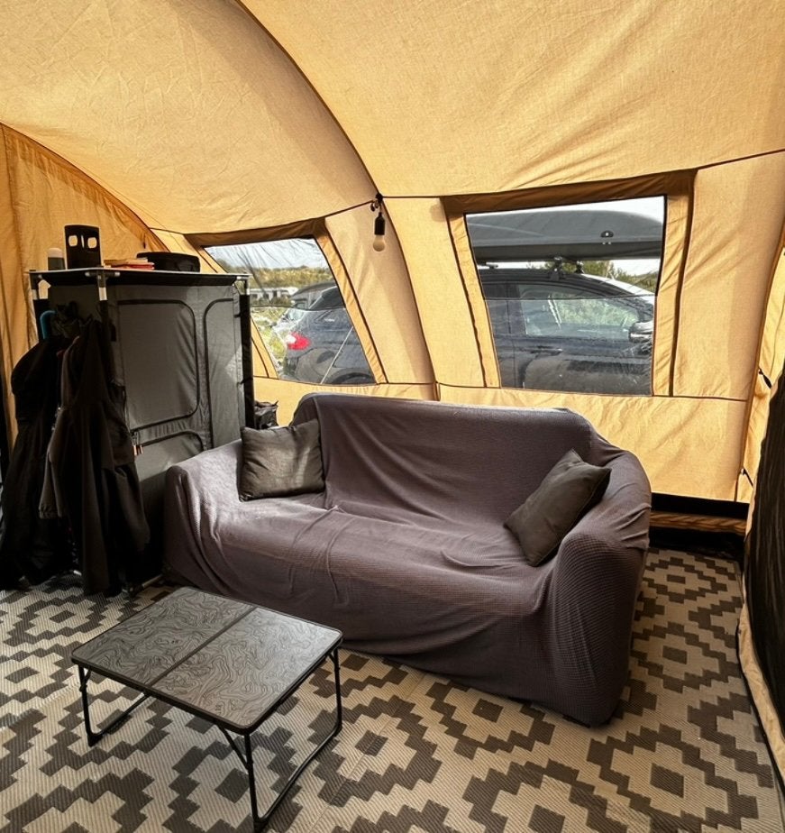 Opblaasbare bank + hoes, Caravans en Kamperen, Ophalen of Verzenden, Zo goed als nieuw, Tot en met 2