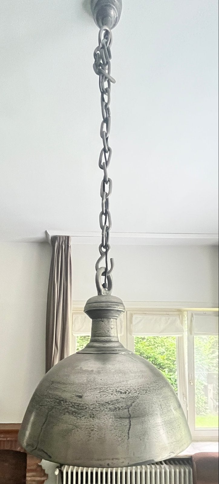 Gietijzeren hanglamp, Huis en Inrichting, Lampen | Hanglampen, Ophalen, Gebruikt, E27 (groot), Landelijk