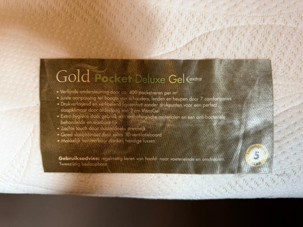 Gratis af te halen: gold pocket gel 180x210 matras, Huis en Inrichting, Slaapkamer | Matrassen en Bedbodems, Ophalen, Gebruikt