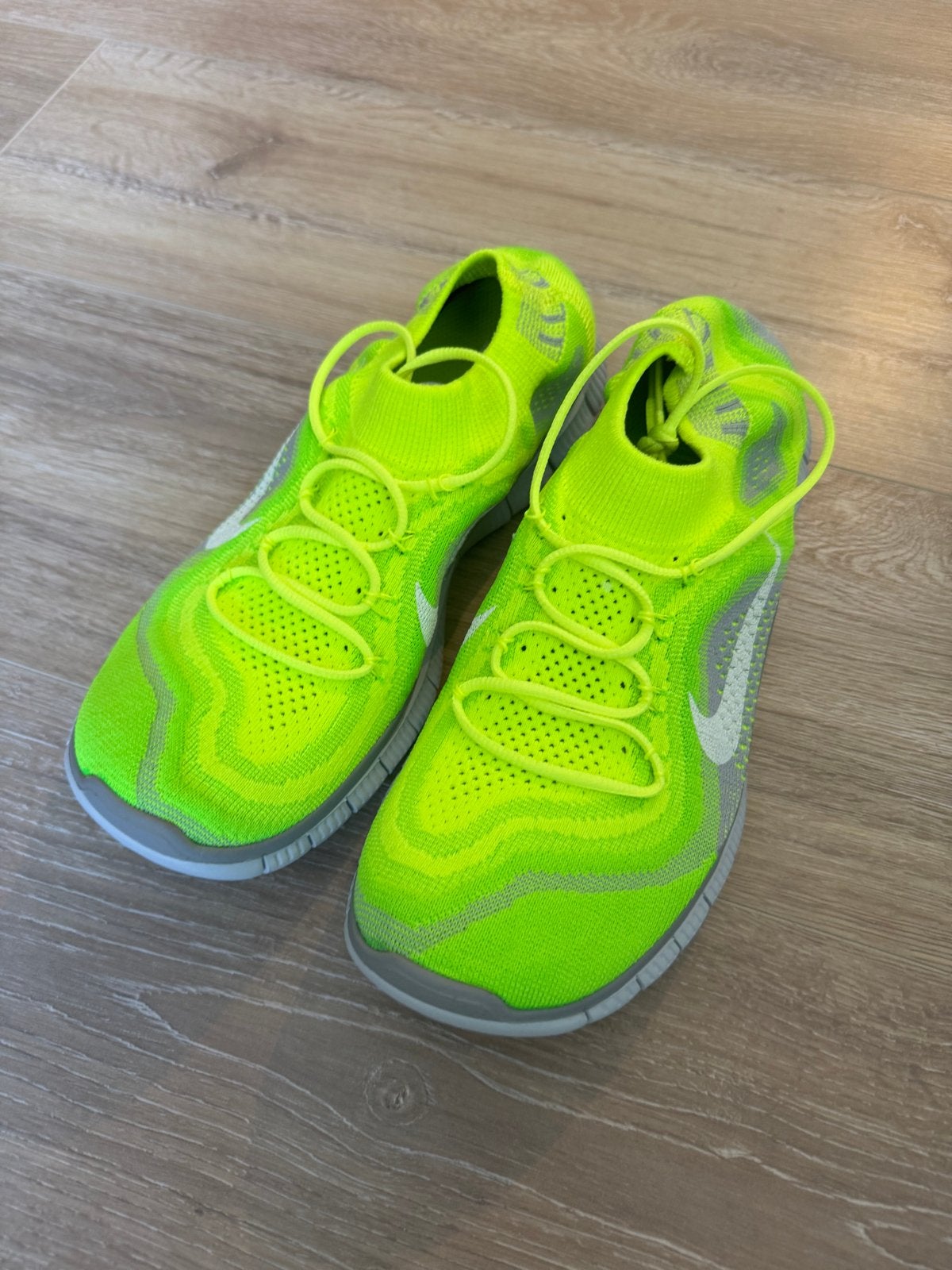 Nike Free 5.0 Flyknit hardloopschoenen - Neon Geel, Verzenden, Nieuw, Geel, Sneakers of Gympen