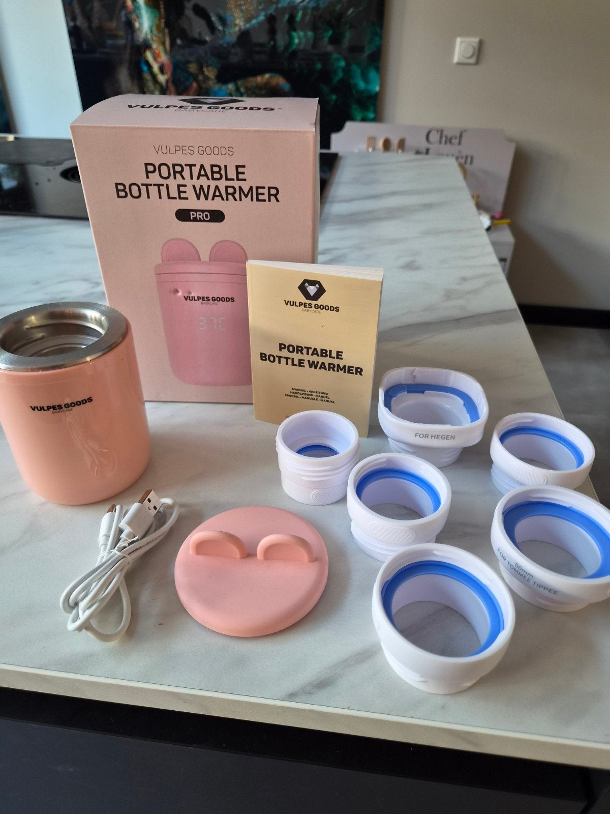 Vulpes Goods Portable Flessenwarmer Pro, Ophalen, Flessen- of potjesverwarmer, Vulpes Goods, Zo goed als nieuw