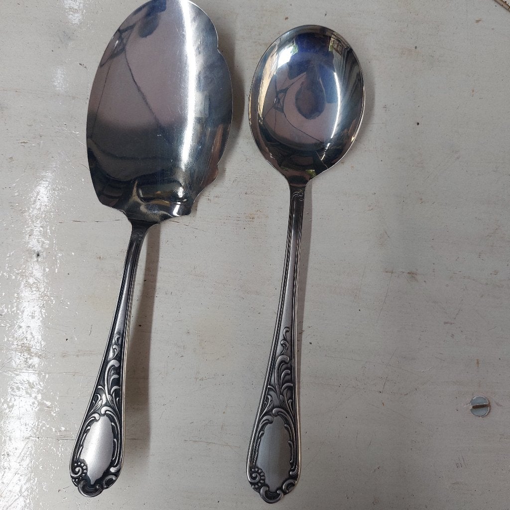 croquetschep 26 cm en groentelepel 25 cm rvs louis XV, Ophalen of Verzenden