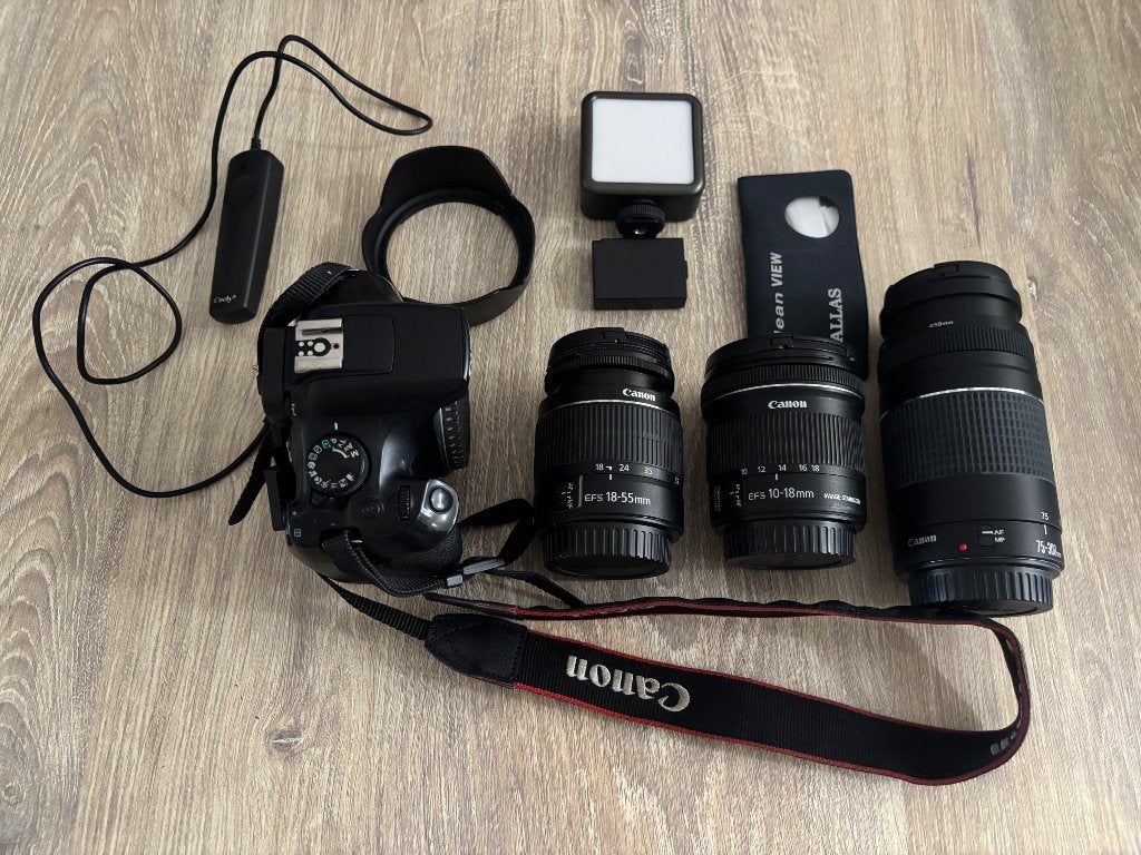 Spiegelreflexcamera Canon EOS met veel toebehoren, Spiegelreflex, Canon, Ophalen of Verzenden, Zo goed als nieuw