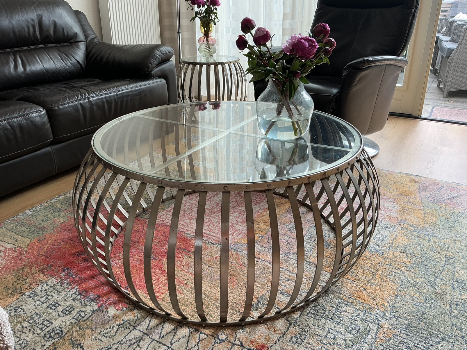 Salon en hoektafel, Huis en Inrichting, Tafels | Salontafels, Ophalen, Rond, 50 tot 100 cm, Minder dan 50 cm