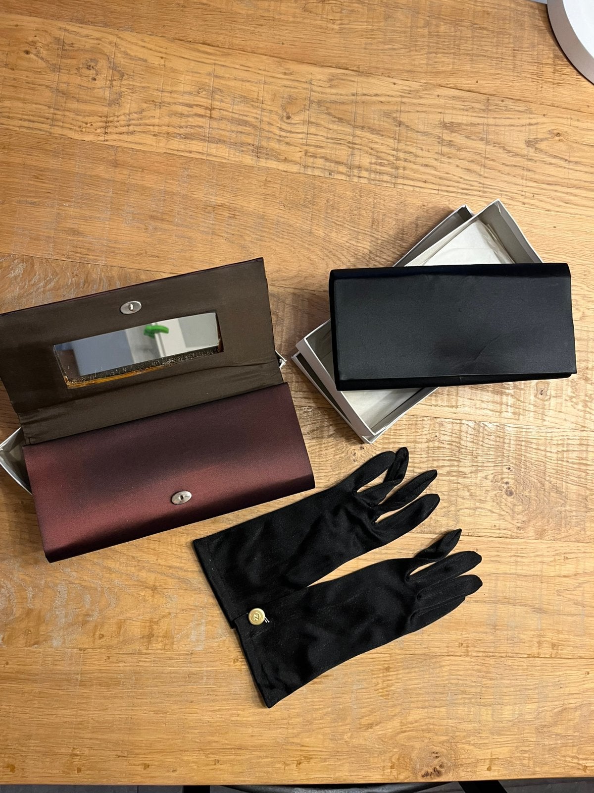 Vintage 2 clutches en handschoenen, Ophalen of Verzenden