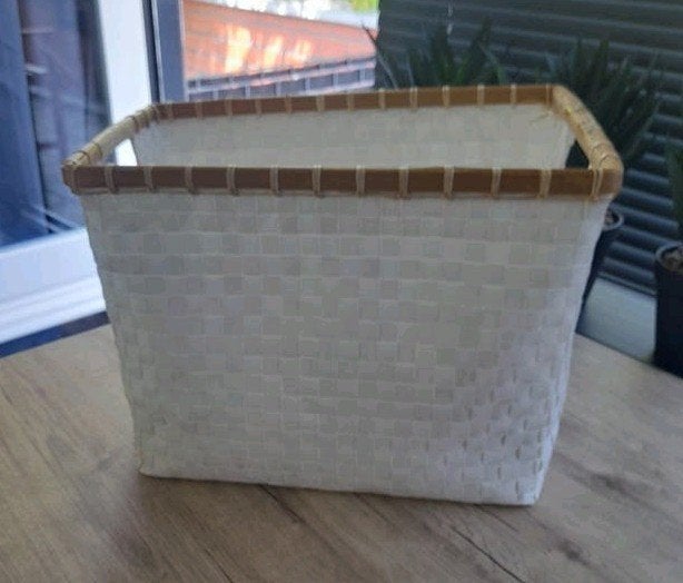 2 witte opbergmanden h27 b39 d27, Ophalen of Verzenden, Gebruikt, Minder dan 50 cm, Minder dan 50 cm