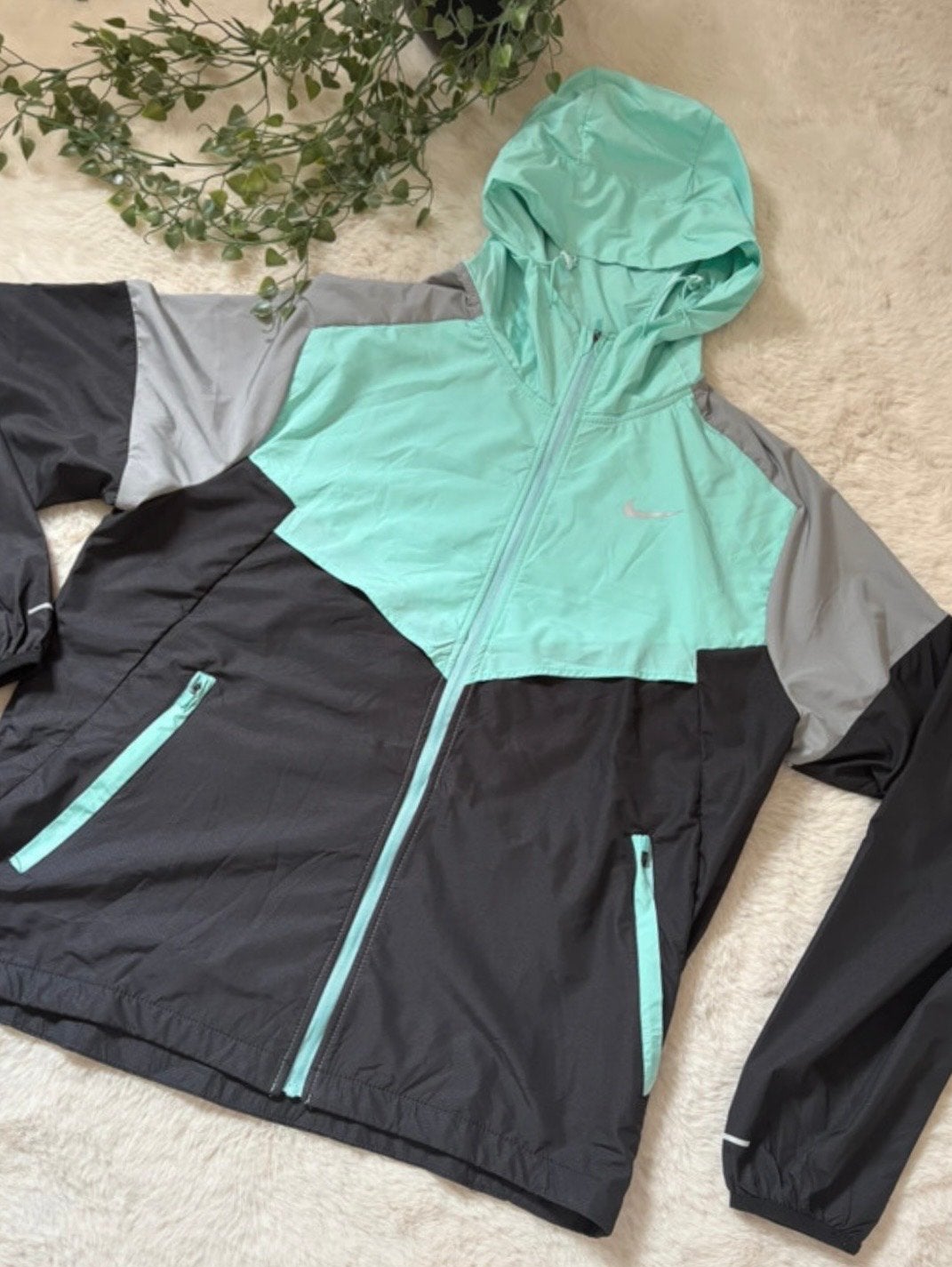 Nike Windrunner hardloopset mintgroen/zwart – jack + short, Ophalen of Verzenden, Nieuw
