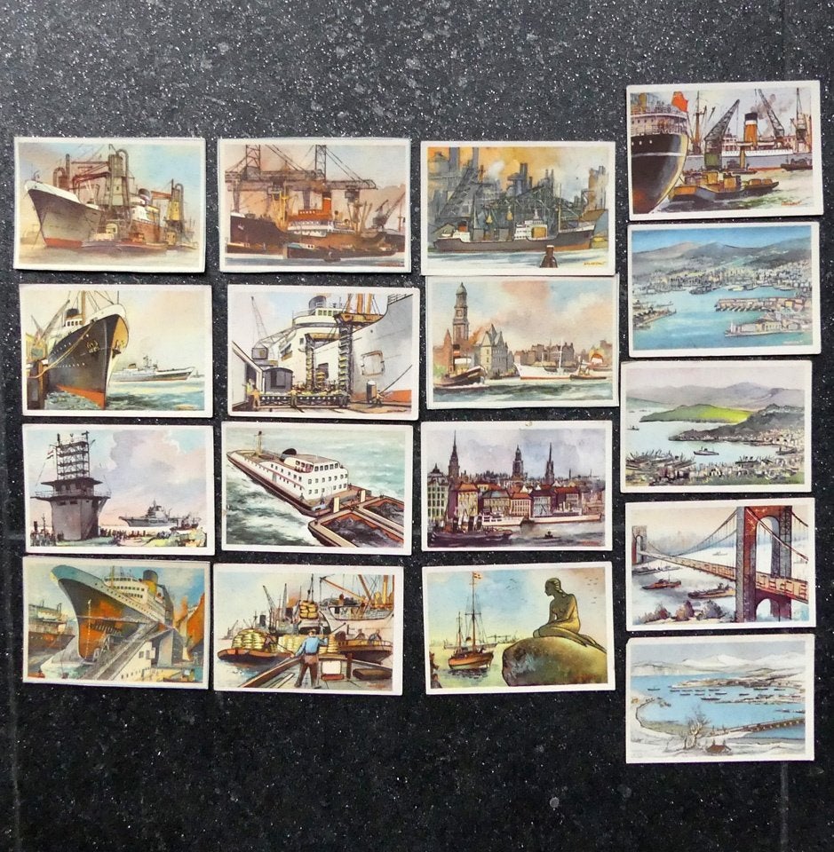 Captain Grant albumplaatjes scheepvaart Havens achter de kim, Ophalen of Verzenden, Gebruikt, Meerdere plaatjes