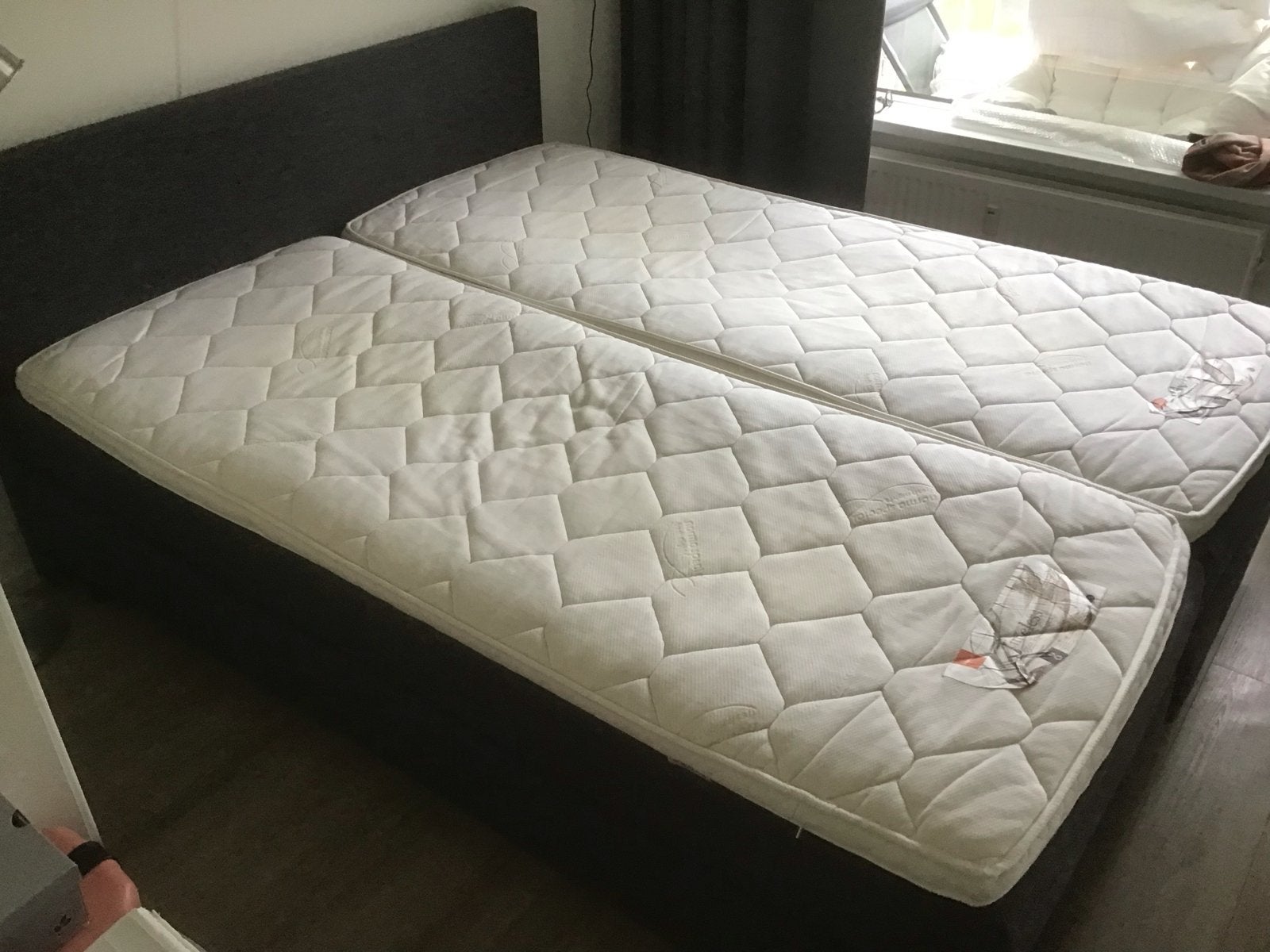 Norma Timeless Boxspring 180x220 - Heaven 68 Darkgrey, Ophalen, Tweepersoons, Zo goed als nieuw, 180 cm