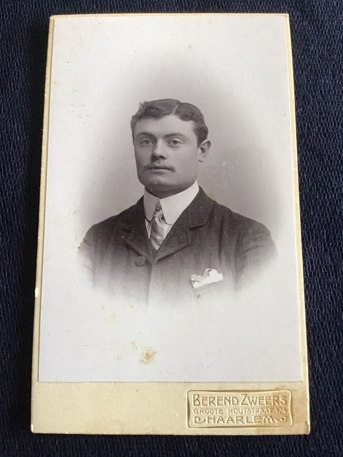 CDV, Jongeman, BEREND ZWEERS, HAARLEM, Carte de Visite 4, Verzenden, Voor 1940, Gebruikt, Foto