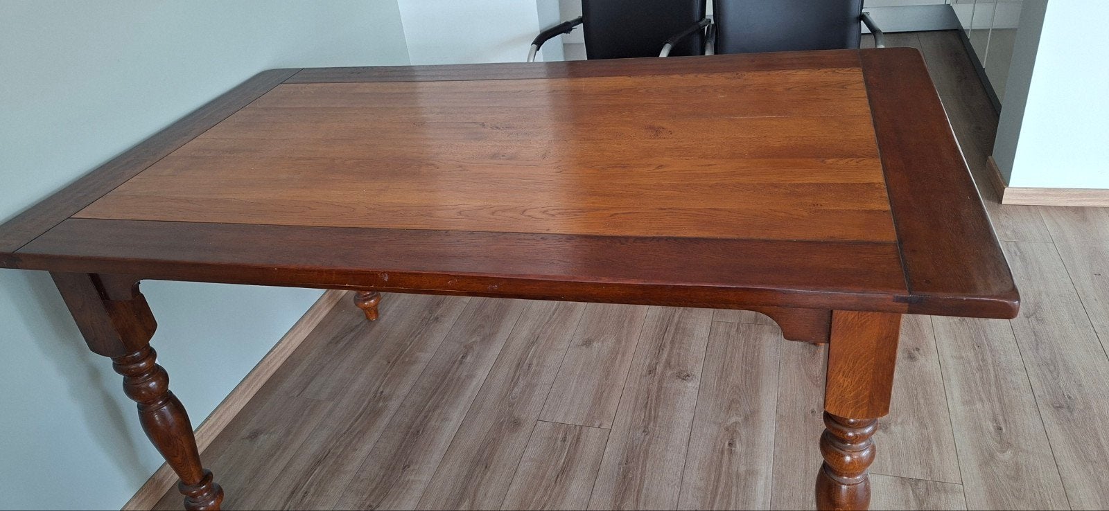 Eiken eettafel 170x100 met 2 aanzetbladen model arabel rofra, Ophalen, Gebruikt, Koloniaal, Eikenhout
