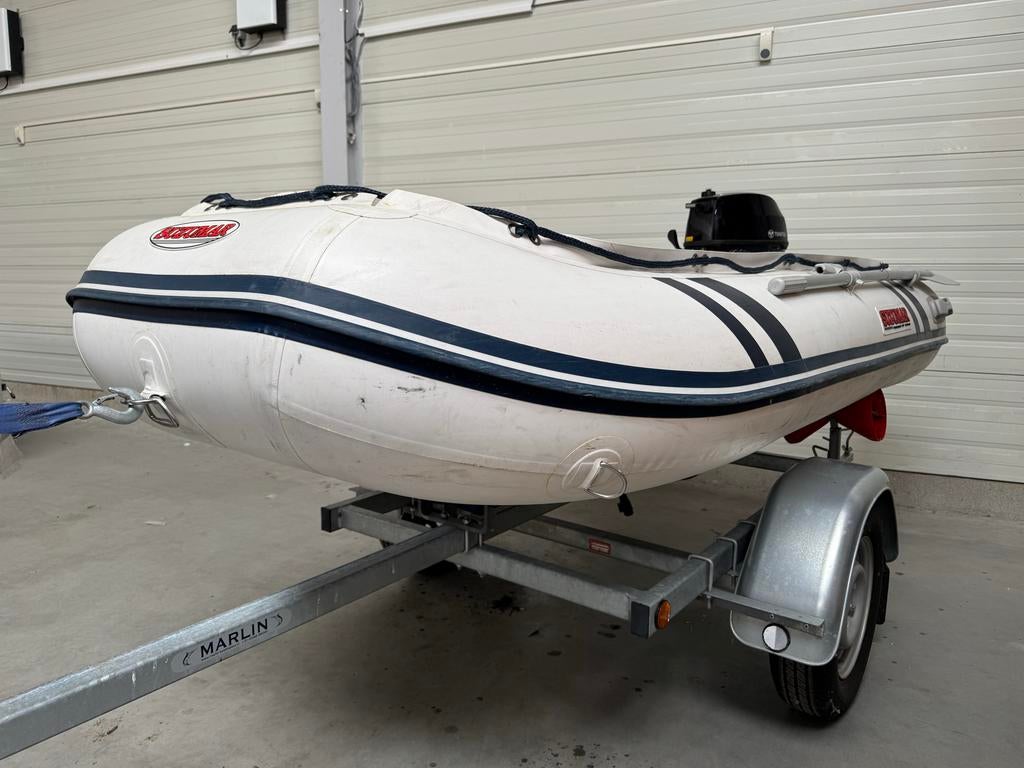 Suzumar rubberboot met Tohatsu 4pk buitenboordmotor, Watersport en Boten, Rubberboten, Gebruikt, Benzine, Minder dan 70 pk, Overige materialen