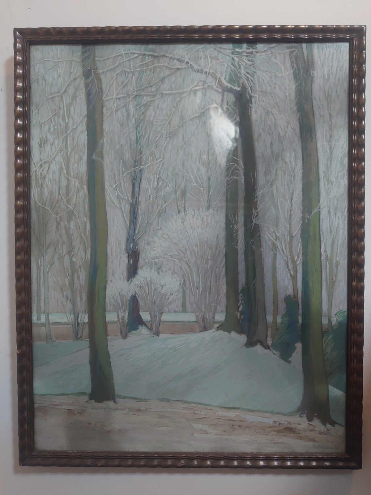 Schilderij Reinier Kennedy Dordrecht: Winter, Antiek en Kunst, Kunst | Schilderijen | Klassiek, Ophalen, Paneel, Impressionistisch