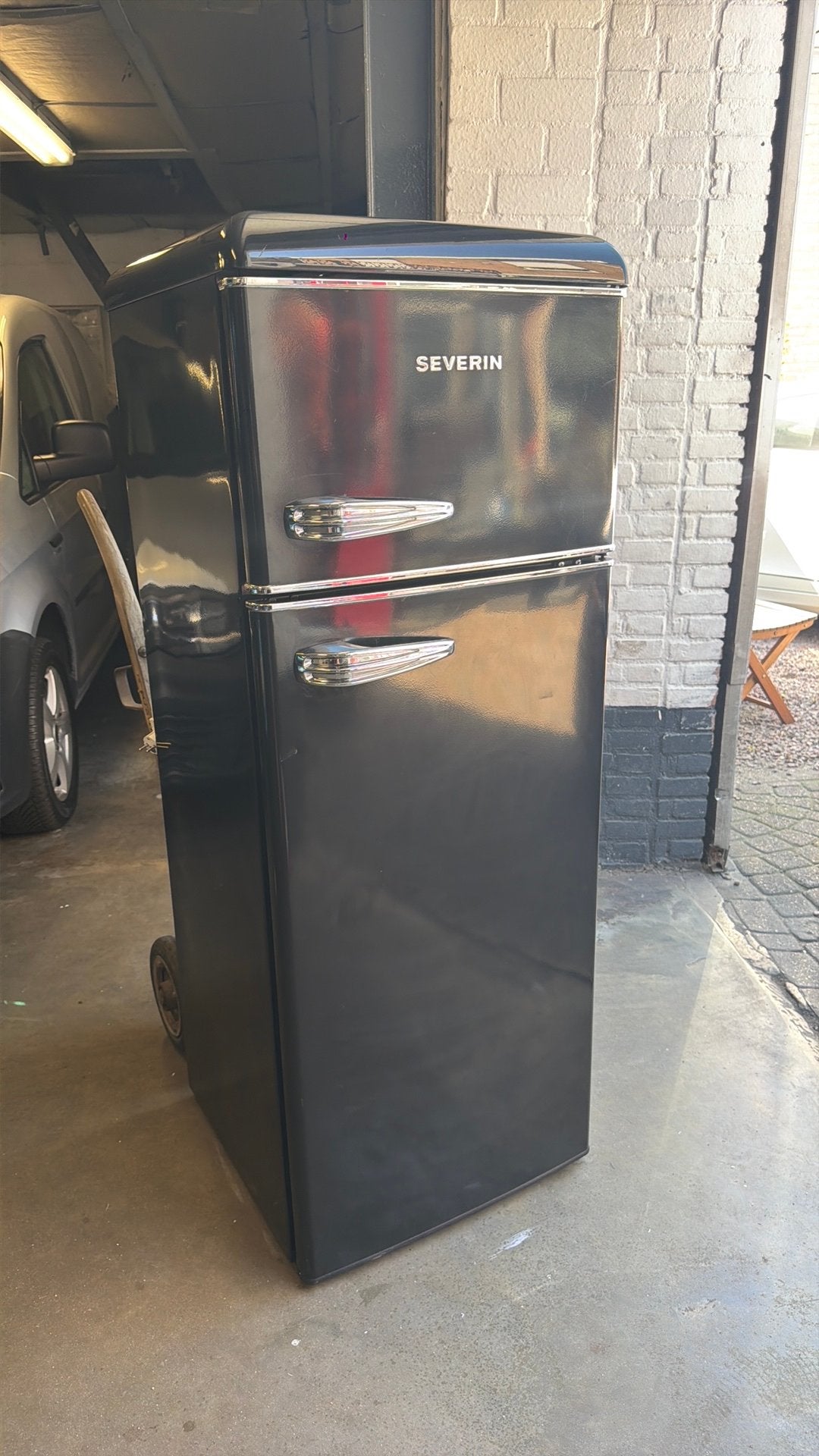 Mooi severin retro look koelkast met vriezer, Witgoed en Apparatuur, Koelkasten en IJskasten, 200 liter of meer, Zo goed als nieuw