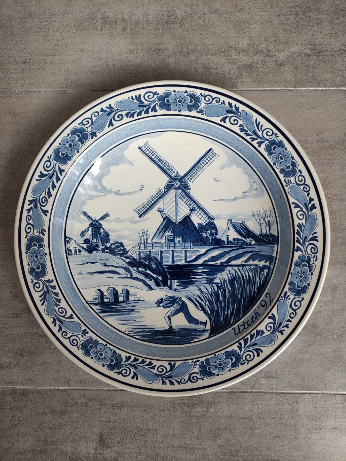 Delfts blauw bord utech '92 royal goedewaagen, Ophalen of Verzenden