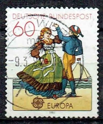 Duitsland 1981 EUROPA dans klederdracht, Postzegels en Munten, Postzegels | Thematische zegels, Verzenden, Gestempeld, Overige thema's