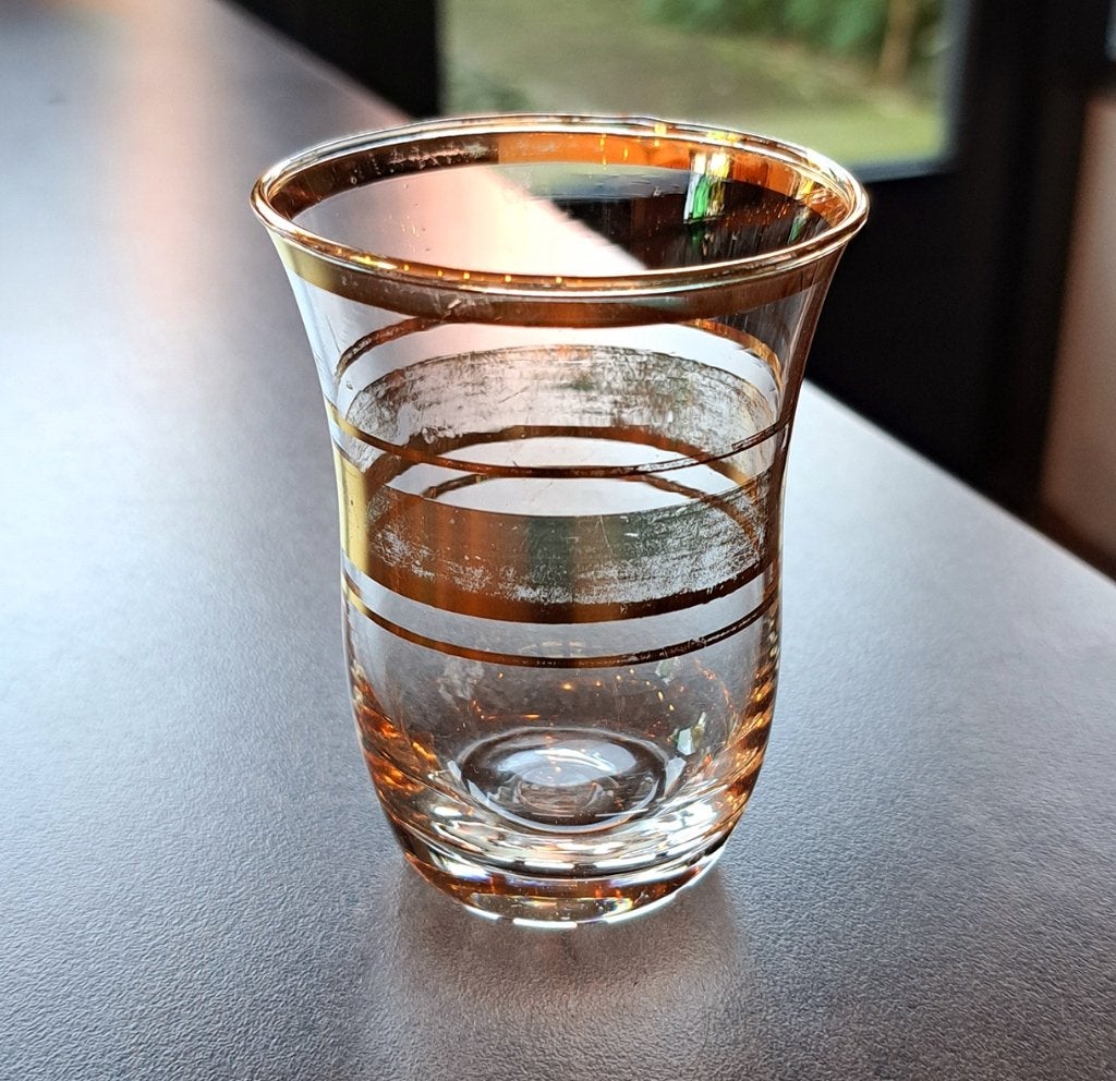 Twee oude Turkse theeglazen, verguld, Antiek en Kunst, Antiek | Glas en Kristal, Ophalen