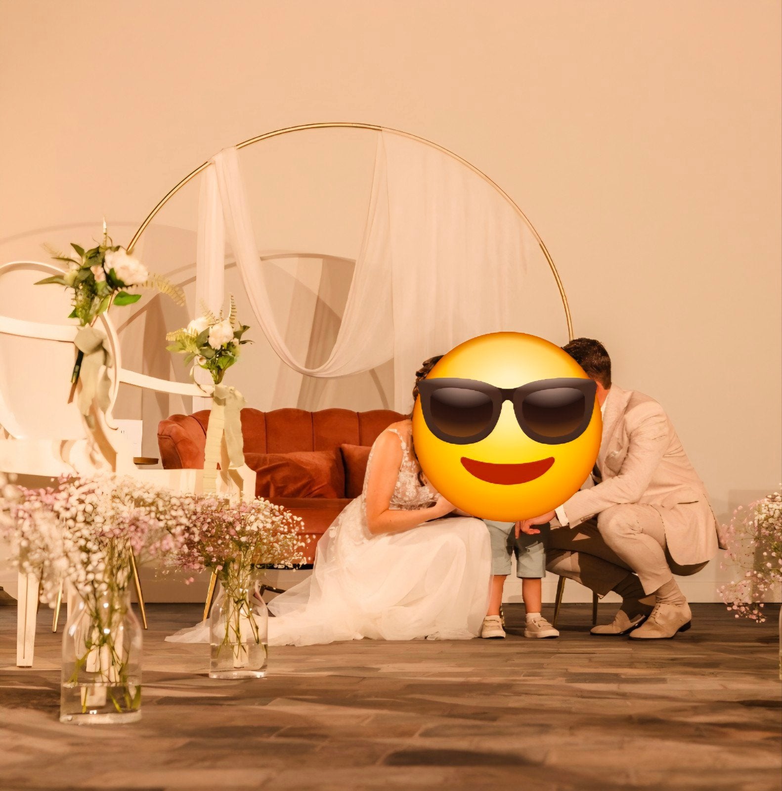 Gouden Boog 2m Hoog - Eenvoudig te Monteren, Ophalen of Verzenden, Zo goed als nieuw, Geboorte of Huwelijk