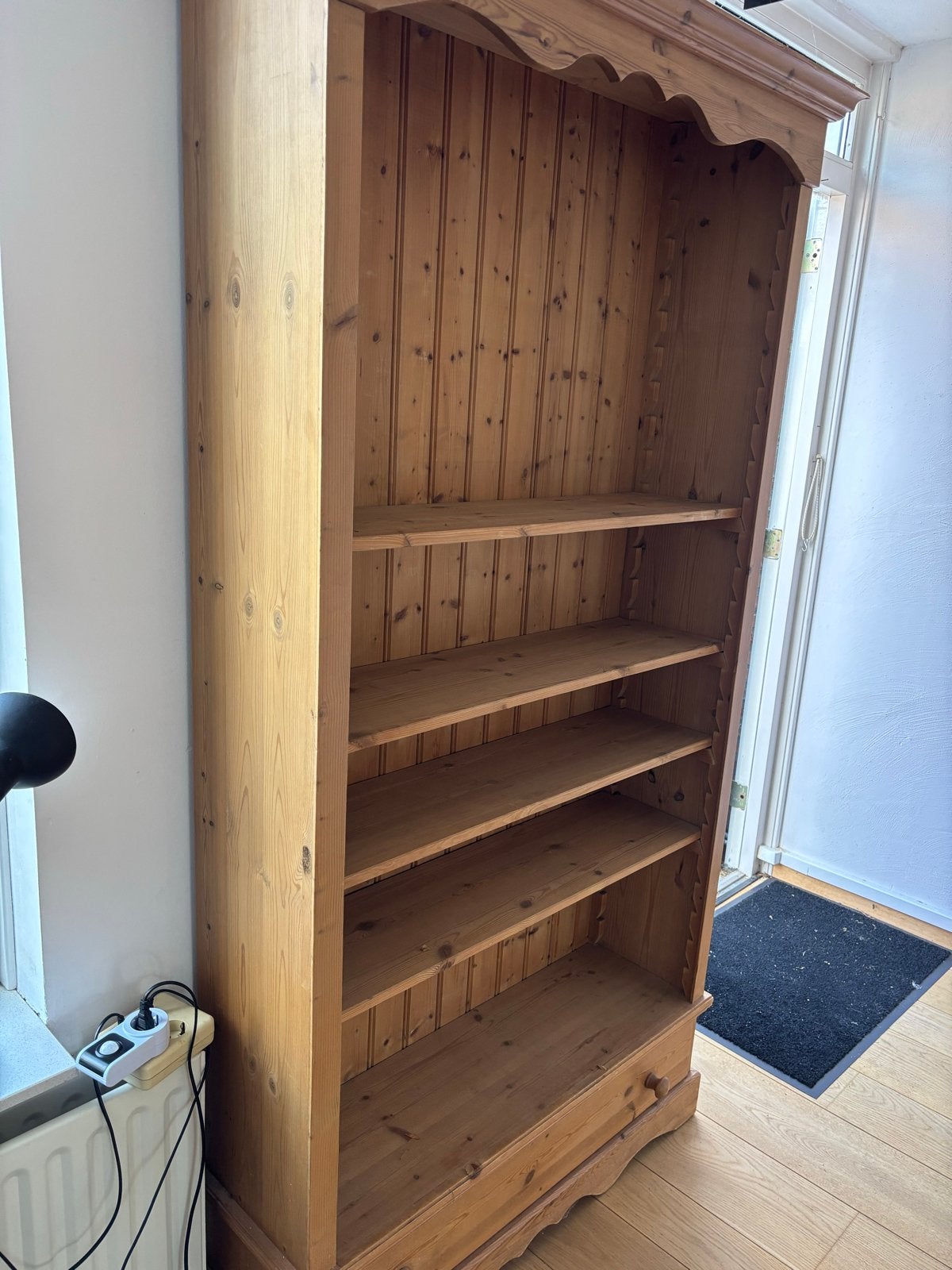 Massief grenen boekenkast met lade, Huis en Inrichting, Ophalen, Gebruikt, 200 cm of meer, 50 tot 100 cm