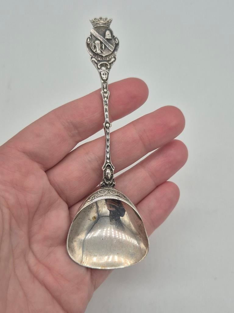 Antieke zilveren lepel met wapen van Hengelo, Antiek en Kunst, Antiek | Goud en Zilver, Verzenden, Zilver