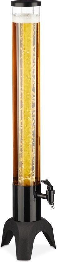 biertoren met kraantje - 2,5 liter - met ijsbuis - kunststof, Ophalen of Verzenden