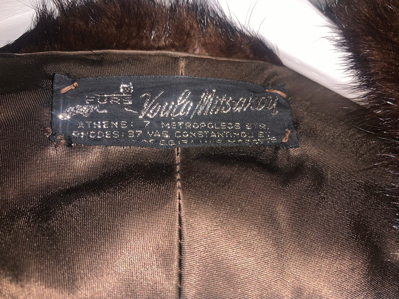 Vintage Voula Mitsakou Bont Stola/Cape - Donkerbruin, Ophalen of Verzenden, Zo goed als nieuw, Maat 46/48 (XL) of groter, Bruin