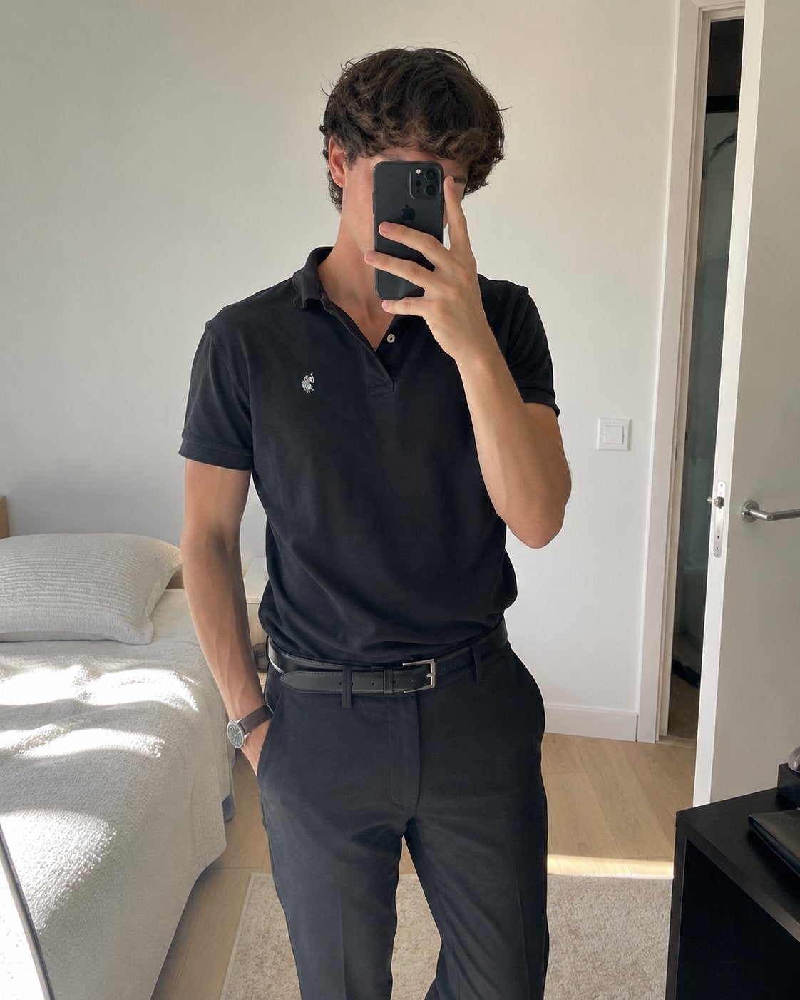 U.S. Polo Assn. Polo Heren Zwart L Korte Mouw Katoen, Verzenden, Zo goed als nieuw, Maat 52/54 (L), Zwart