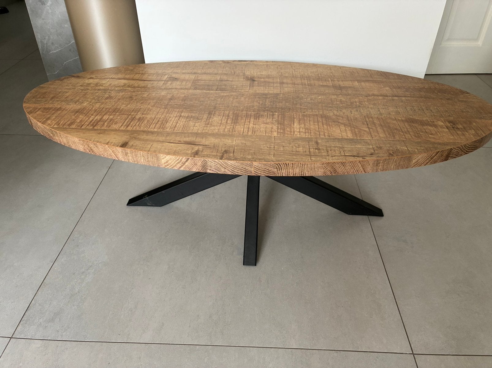 Mangohout salontafel van zitmaxx ovaal, Ophalen, Zo goed als nieuw, Ovaal, 50 tot 100 cm