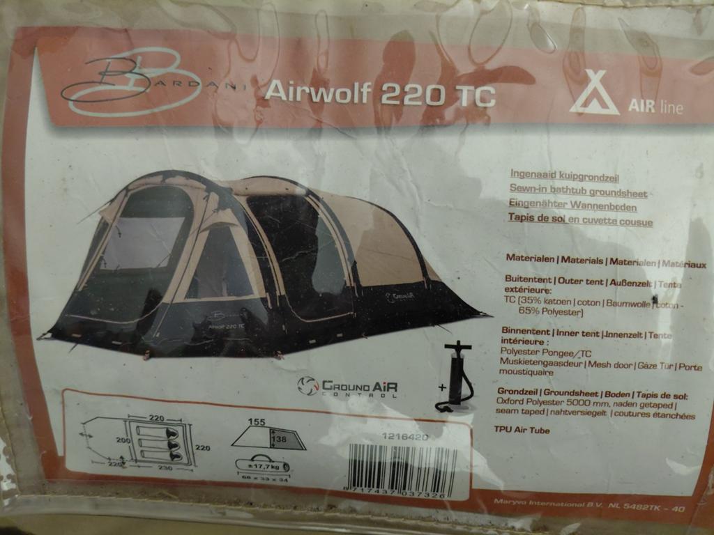 Bardani Airwolf 220 TC - Compacte en comfortabele tent, Caravans en Kamperen, Ophalen of Verzenden, Gebruikt, Tot en met 3