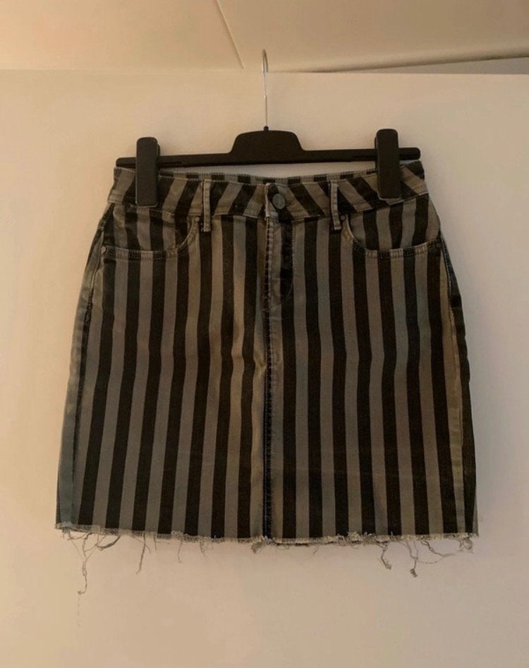 Costes Denim gestreepte spijkerrok - Maat M, Maat 38/40 (M), Zwart, Ophalen of Verzenden, Zo goed als nieuw