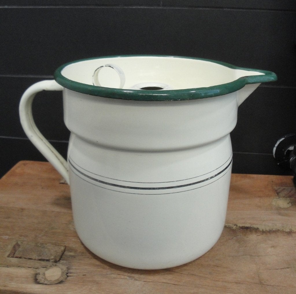 OUDE BROCANTE EMAILLE MELKKAN, Ophalen of Verzenden