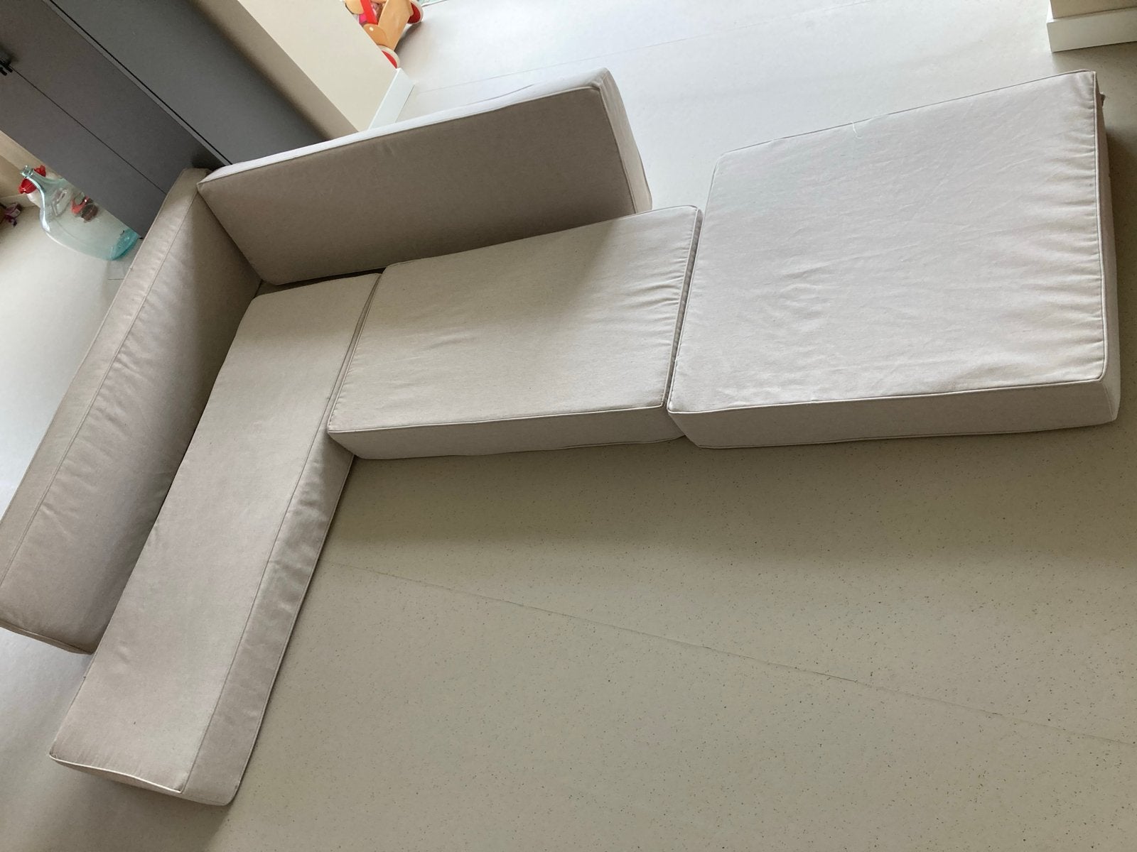 Comfortabele loungekussens, Ophalen, Gebruikt, Beige, Afneembare hoes