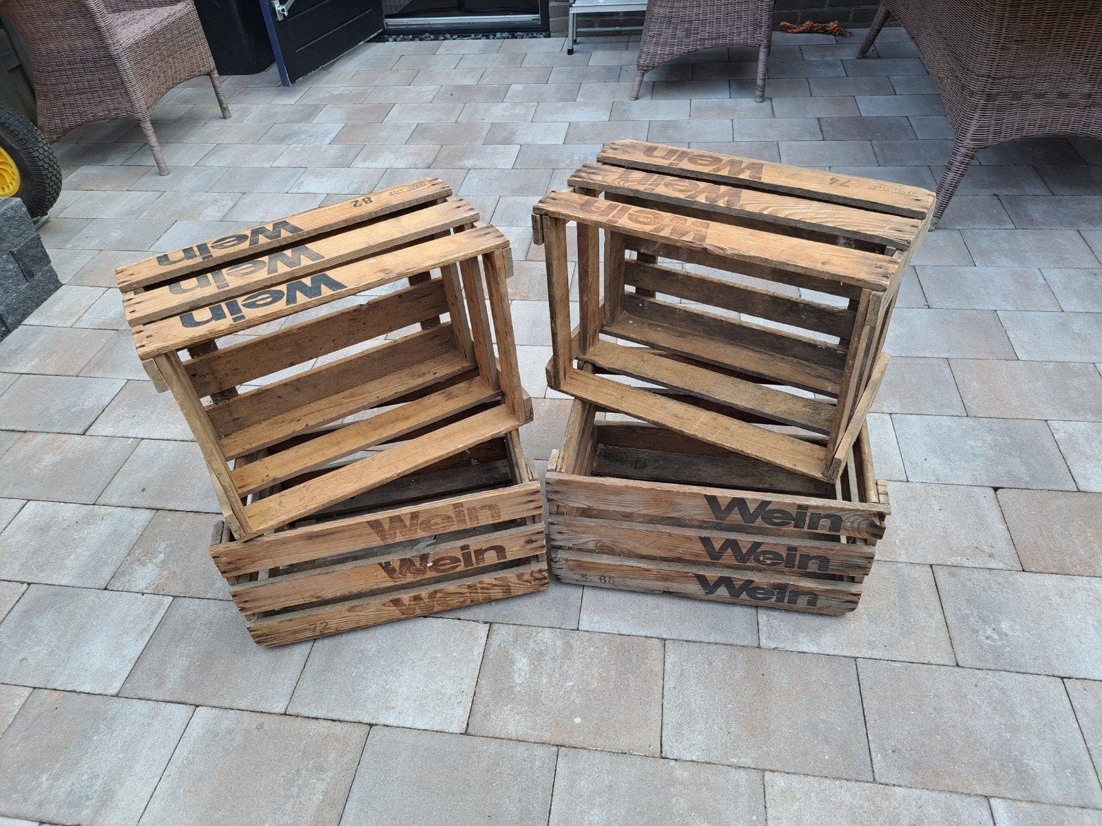 4 authentieke wijnkisten - 36x50x27 cm, Ophalen, Minder dan 50 cm, Gebruikt, Minder dan 50 cm