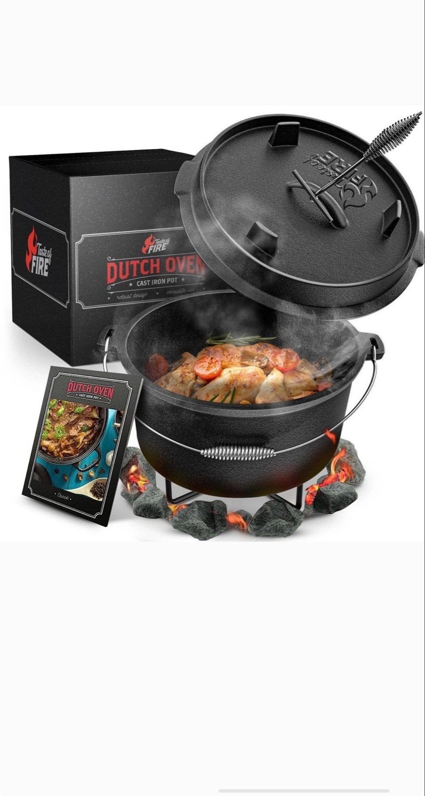 Taste of Fire Dutch Oven - Gietijzeren Pan 7.4L, Met deksel, Nieuw, Ophalen of Verzenden, Overige merken