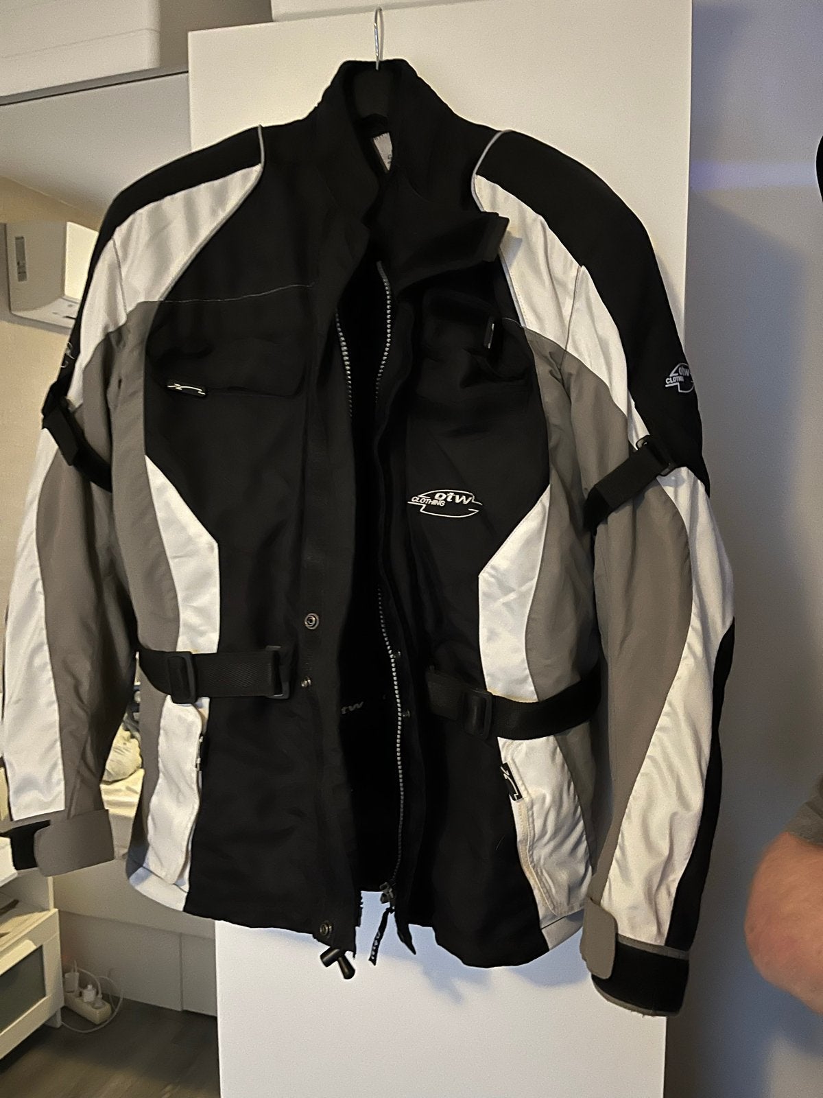OTW Textiele Motorjas - Zwart/Grijs/Wit - Maat M (50), Ophalen of Verzenden, Tweedehands, Heren, Jas | textiel