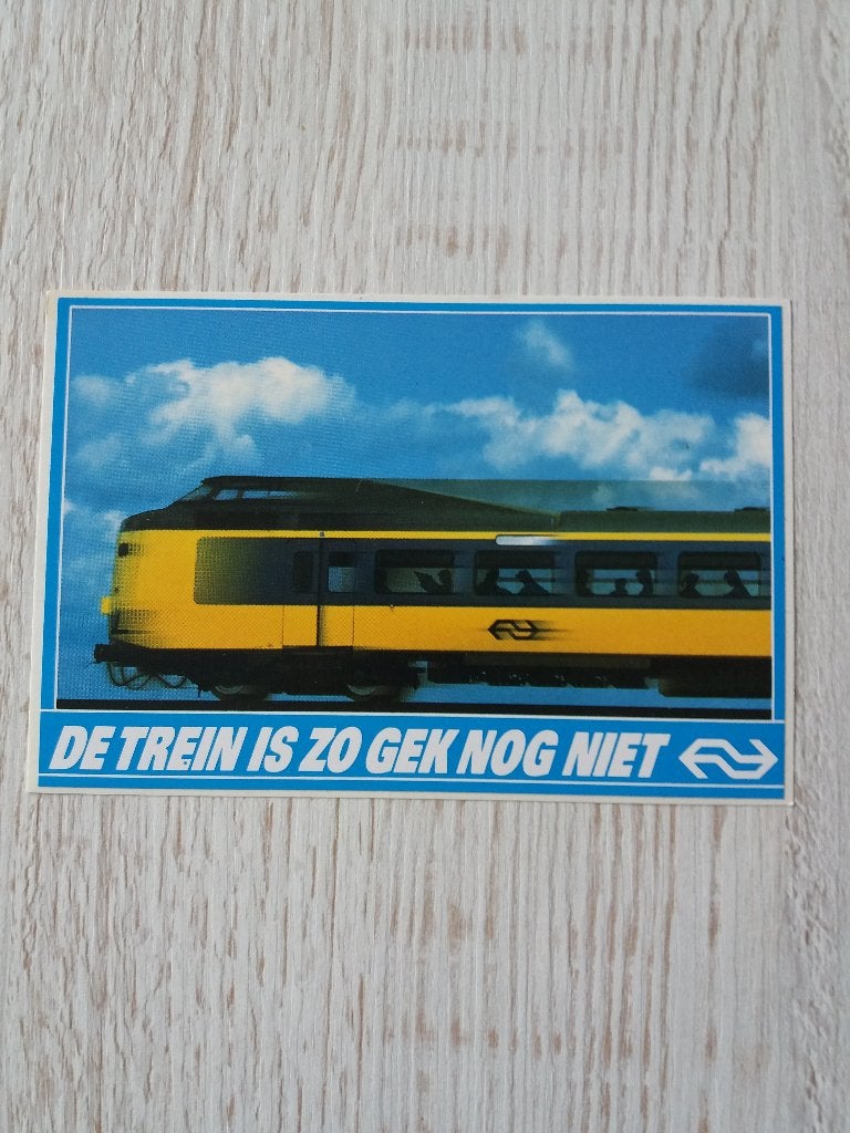 sticker De trein is zo gek nog niet NS, Verzamelen, Ophalen of Verzenden, Zo goed als nieuw