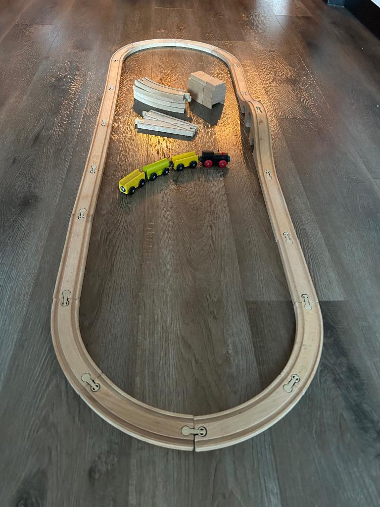 Houten treinset IKEA en HEMA, Kinderen en Baby's, Speelgoed | Houten speelgoed, Ophalen, Gebruikt, Overige typen