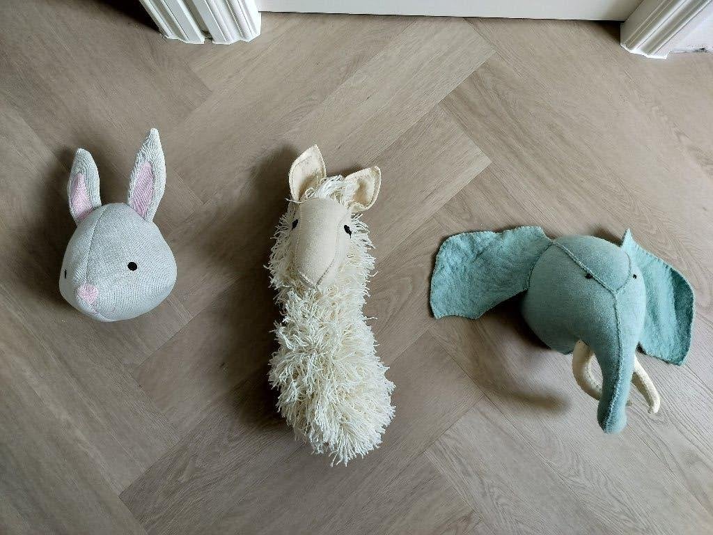 Kidsdepot dierenkoppen l Alpaca, olifant en konijn, Kinderen en Baby's, Kinderkamer | Inrichting en Decoratie, Ophalen, Overige merken