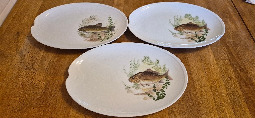 3 vintage ovale porseleinen serveerschalen royal schwabap  ., Overige merken, Ophalen of Verzenden, Overige stijlen, Porselein