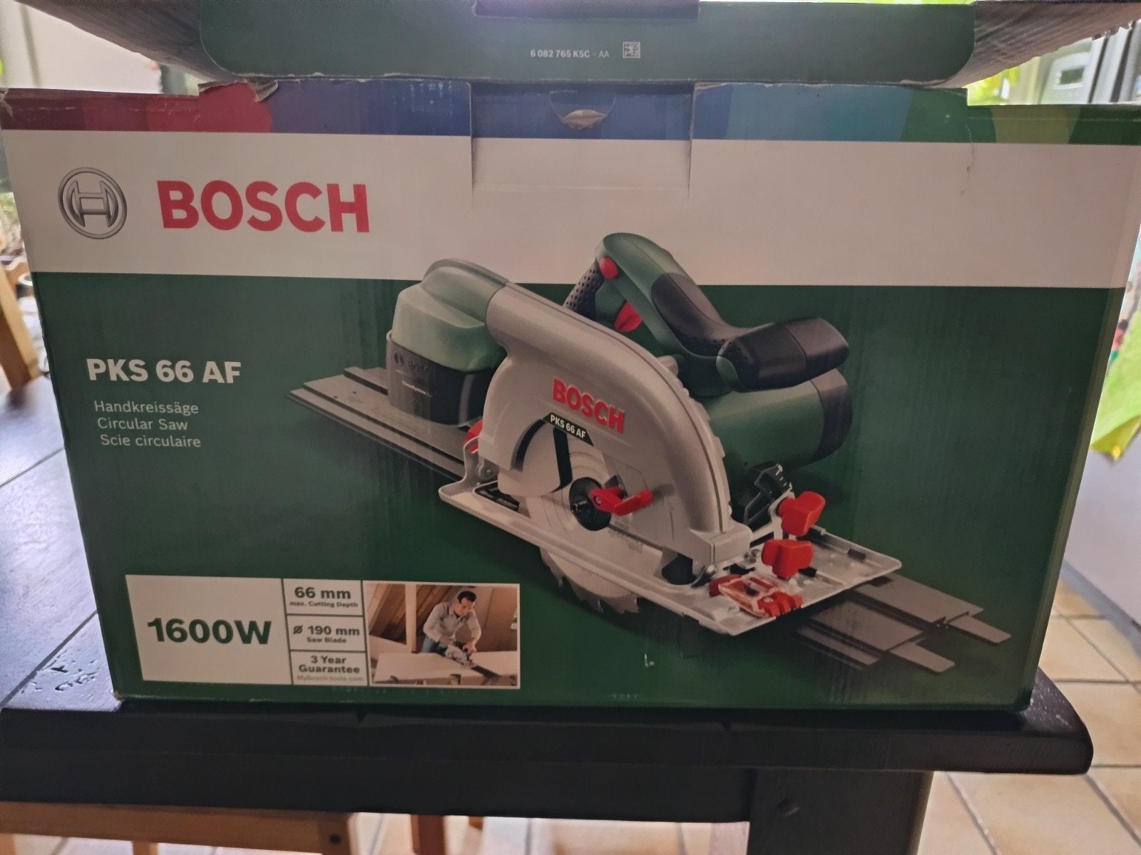 Bosch PKS 66 AF Cirkelzaag met geleiderail, Ophalen, Cirkelzaag, Zo goed als nieuw, 30 tot 70 mm