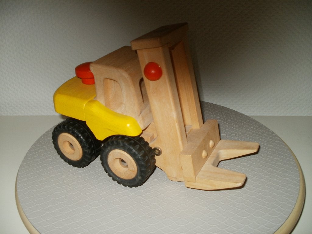 Zware Houten heftruck in nieuwstaat, Ophalen of Verzenden, Zo goed als nieuw, Duw- of Trekspeelgoed