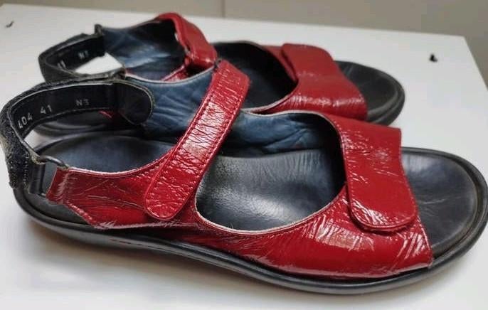 Wolky softbed sandalen 41 Lak Rood, Wolky, Verzenden, Sandalen of Muiltjes, Zo goed als nieuw